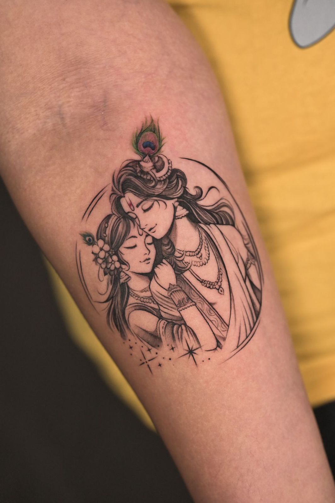 Radhe Krishna tattoo artwork